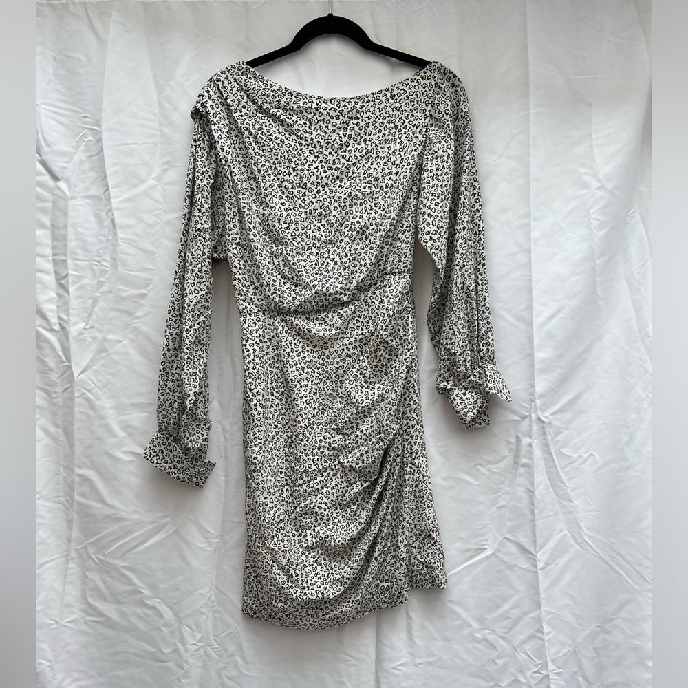 Chic Bateau Neckline Long Sleeve Mini Dress | WHIT